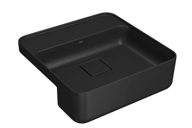 Cuba Deca L61040 M94 Semi Encaixe Com Mesa Ébano Fosco Quadrado 40x40cm